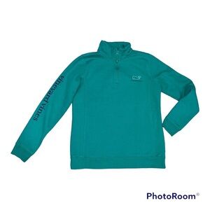Vineyard Vines Green Fleece Quarter Zip Pullover